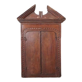 Portuguese Goan Painted Teak Reliquary Hanging Cabinet For Sale
