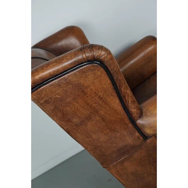 Vintage Dutch Club Chair in Cognac Colored Leather For Sale - Image 15 of 17