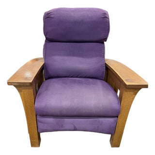Stickley Furniture Recliner With Oak Frame For Sale