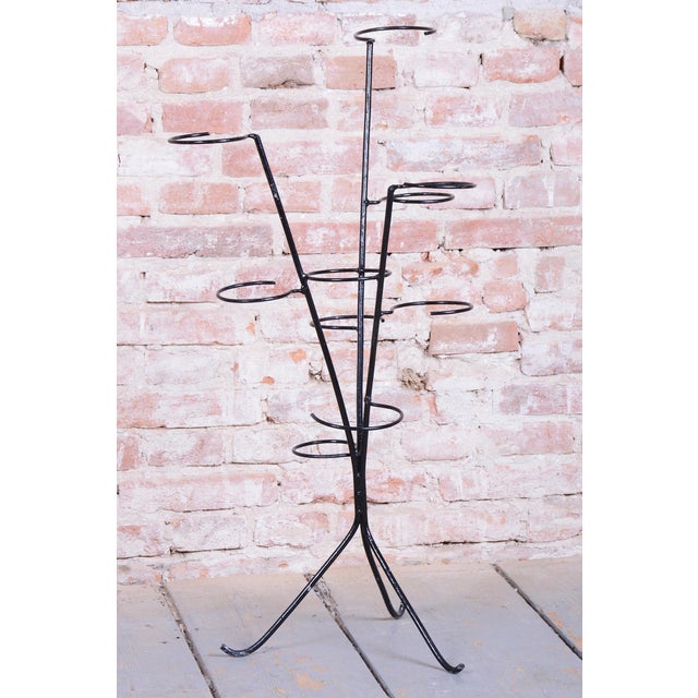 Mid-Century Czech Flower Stand in Lacquered Metal, 1950s For Sale - Image 9 of 10