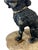 Black Antique French Lead Painted Black Spaniel Dog Seated on a Rock For Sale - Image 8 of 12