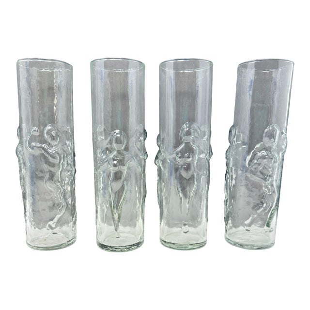 Mid-Century Libbey "La Femme" & "L'Homme" Highball Glasses - Set of 4 For Sale