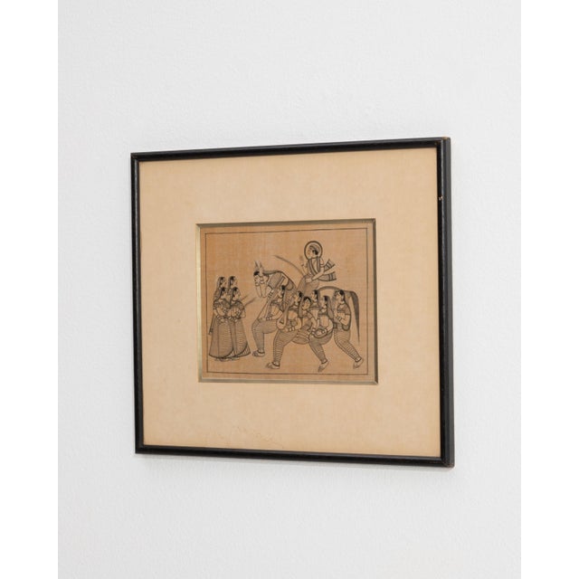 Mid 20th Century Mid 20th Century India Sienna Wood Painting For Sale - Image 5 of 15