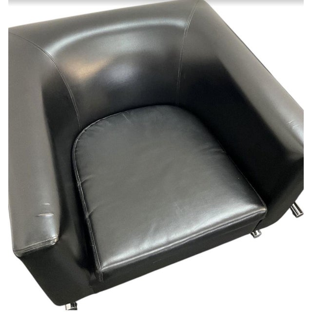 Bauhaus Art Deco Lounge Chairs in Vinyl Leather, 1940s, Set of 2 For Sale - Image 12 of 18