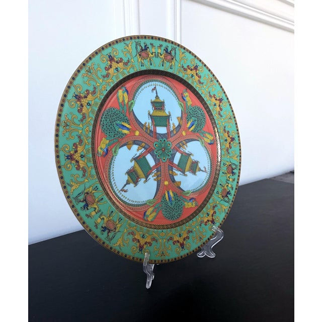 Designed by Gianni Versace for Rosenthal Studio Line, these "Le Voyage De Marco Polo" service platters or charger plates...