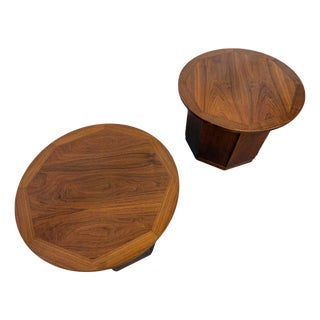 Mid-Century Modern Lane Rhythm Walnut Side Tables - Set of 2 - Refinished! For Sale