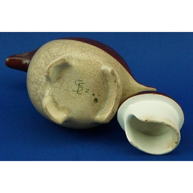 Small Zoomorphic Jug in the Shape of a Penguin in Glazed and Vitrified Ceramic by Marcel Sandoz, 1930s For Sale - Image 16 of 18