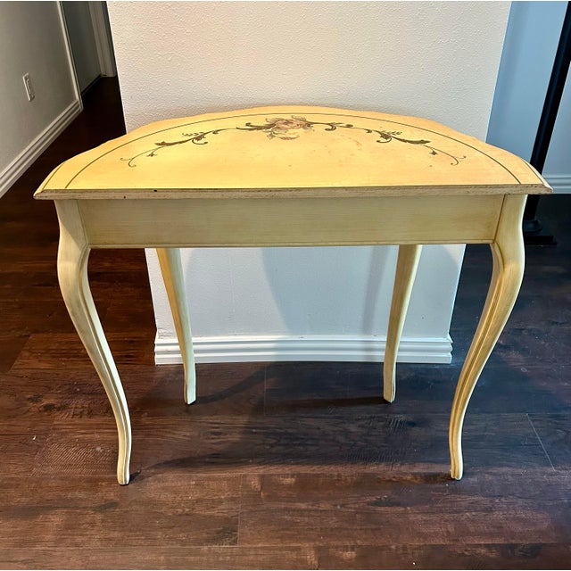 Metal Mid 20th Century Mid-Century Imperial Demi-Lune Console Table For Sale - Image 7 of 9