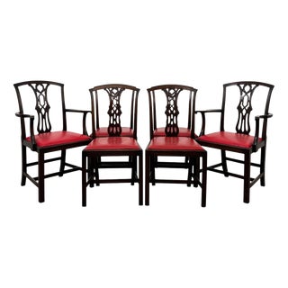 18th Century Georgian English Mahogany Dining Chairs, Set of 6 For Sale