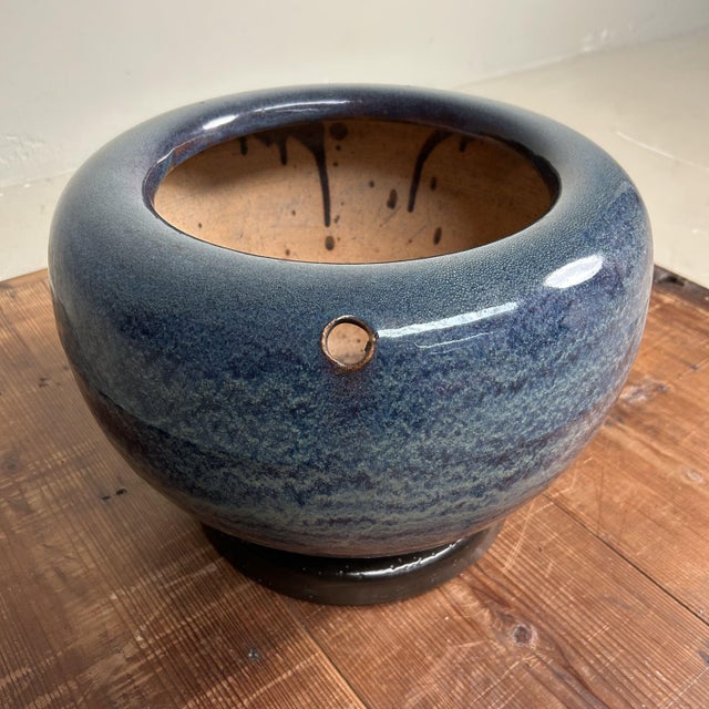 ​Japanese Glazed Ceramic Plant Stand, 1960s For Sale - Image 14 of 18