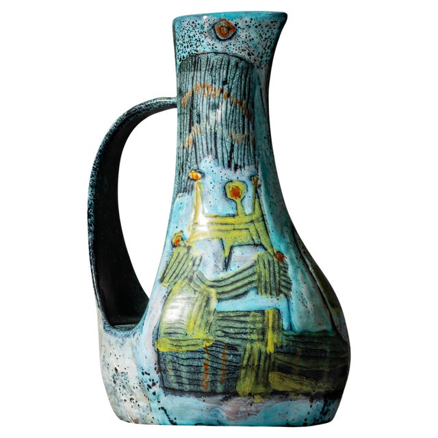 Color-Glazed Ceramic Jug by Bruno Baratti Pesaro, Italy, Mid-20th Century For Sale - Image 18 of 18