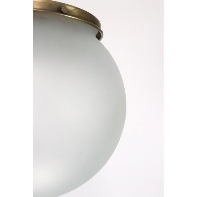 Mid 20th Century Mid 20th Century Mid Century Modern Frosted Glass Globe Chain Pendant Light For Sale - Image 5 of 9
