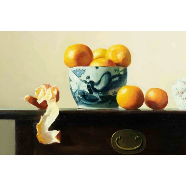 2000 - 2009 Zhang Wei Guang, Oranges on Table, Original Oil Painting, 2000s For Sale - Image 5 of 5