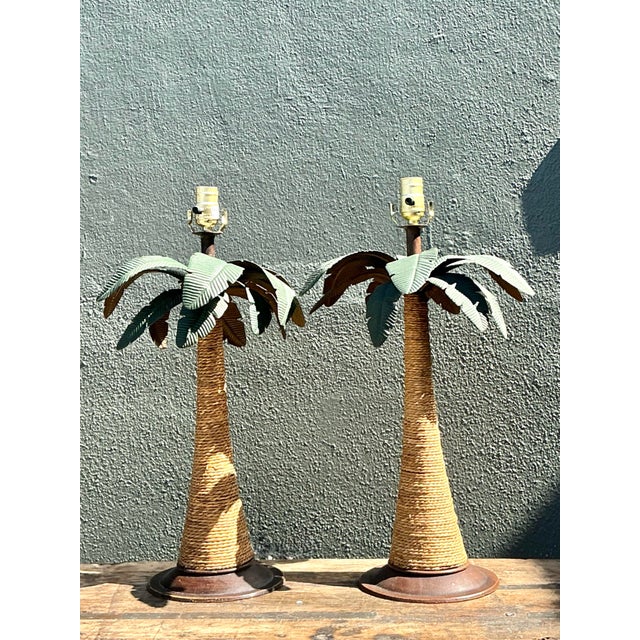 Vintage Palm Tree Lamps - A Pair For Sale - Image 12 of 12