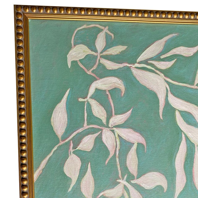 Whispering Vines captures the quiet rhythm of nature in its most graceful form. Hand-painted in acrylics, delicate ivory...