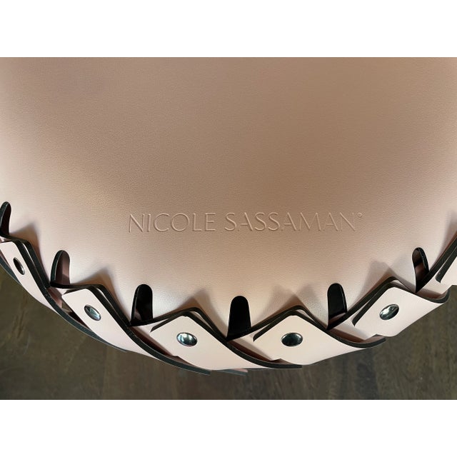 Medium Braided Basket Pink For Sale - Image 4 of 5