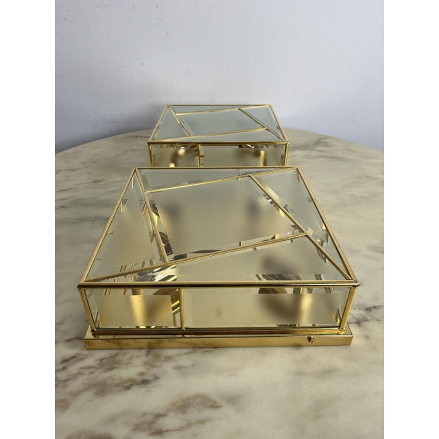 Large Vintage Square Four-Light Ceiling Lights, 1980s, Set of 2 For Sale - Image 15 of 15
