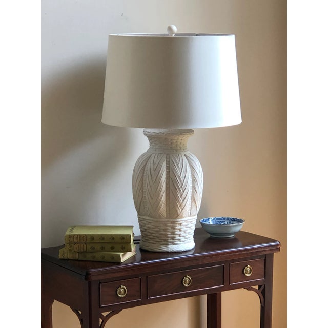 Vintage Palm Beach Regency Style Plaster Table Lamp For Sale - Image 9 of 13