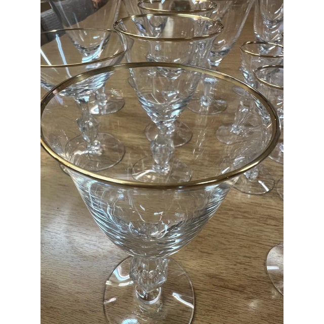 1960s Tiffin Franciscan Mansfield Glassware 34 Piece Set For Sale - Image 9 of 9
