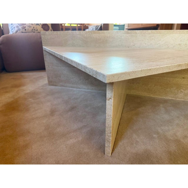 Stone Vintage Two Part Travertine Modular Coffee Table Attributed to Up & Up, Circa 1970s For Sale - Image 7 of 7