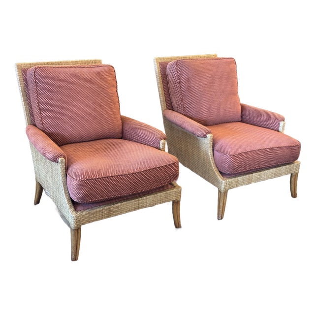 Orlando Diaz-Azcuy Collection for McGuire-Baker Furniture Lounge Chairs, Pair For Sale