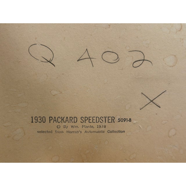 Vintage 1979 William Plante Signed 1930 Packard Speedster Photograph For Sale In Dallas - Image 6 of 14