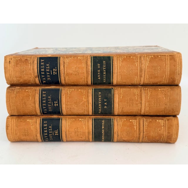 3 Decorative Leatherbound Books With Marbleized Cover Dated 1855 For Sale In Savannah - Image 6 of 11