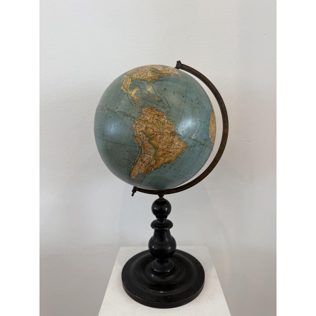Terrestrial globe produced in the early 20th century by the German company Ernesto Shotte & Co. in Berlin and compiled by...