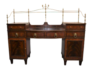 Maitland Smith Regency Style Mahogany & Leather Sideboard