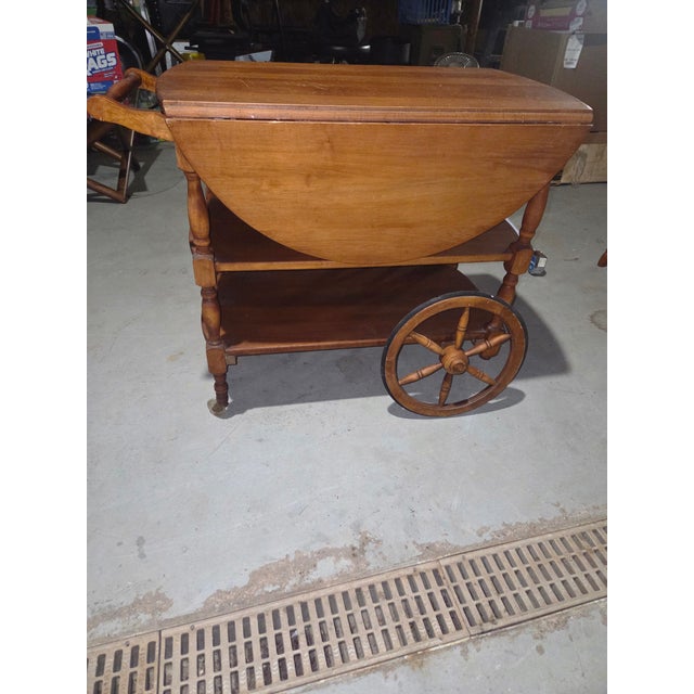 1960s Drop Leaf Tea Cart For Sale - Image 11 of 16