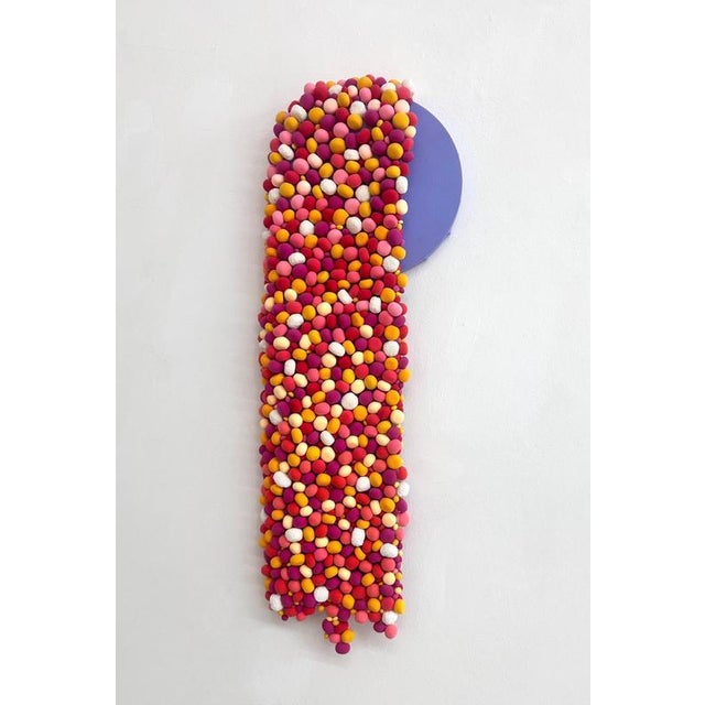 Contemporary Elizabeth Art Candy, Colorful Textured Wall Sculpture with Candy-Like Spheres and Circle, 2022, Mixed Media For Sale - Image 3 of 10