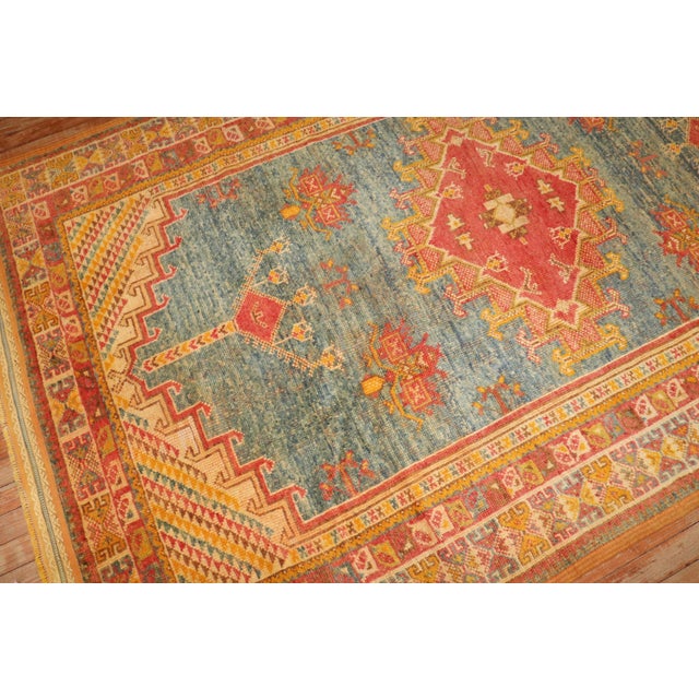 Vintage Zabihi Collection Moroccan Blue Rug - 4'5" x 6'1" For Sale - Image 9 of 10