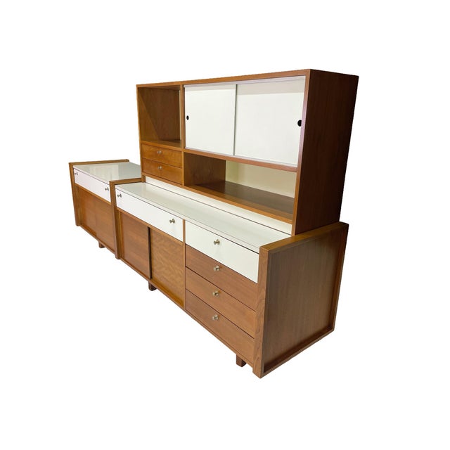 Brown Saltman Brown Saltman Walnut Modular Wall Unit Attributed to Martin Borenstein, 1960s For Sale - Image 4 of 18
