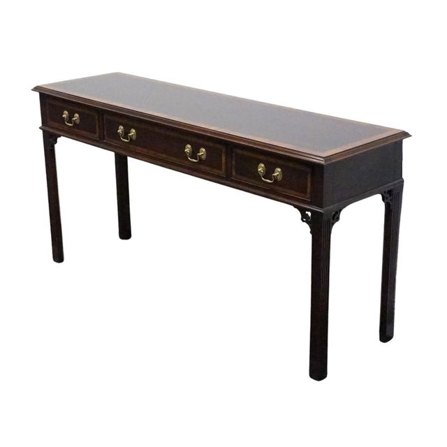 PENNSYLVANIA HOUSE Banded Mahogany Traditional Chippendale Style 54" Accent Console Sofa Table 13-1509 27.5" High 54" Wide...
