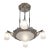 French Art Deco Nickeled Bronze & Frosted Glass Chandelier by Petitot & Muller Freres - 1930s For Sale