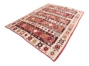 Vintage Turkish Handwoven Kilim Rug -8'6'' X 6' 1''
