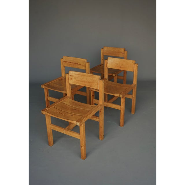 Rustic Pine Dining Set by Edwin Helseth for Stange Bruk, 1960s, Set of 5 For Sale - Image 3 of 18