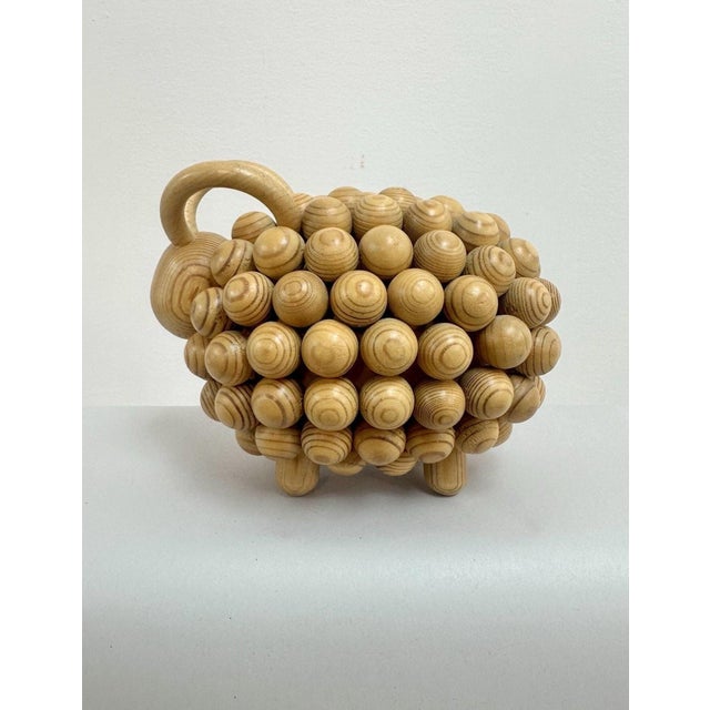 Beige Aarikka Finland Vintage Wooden Ram Sheep Collectible Home Decor MCM Mid Century For Sale - Image 8 of 11