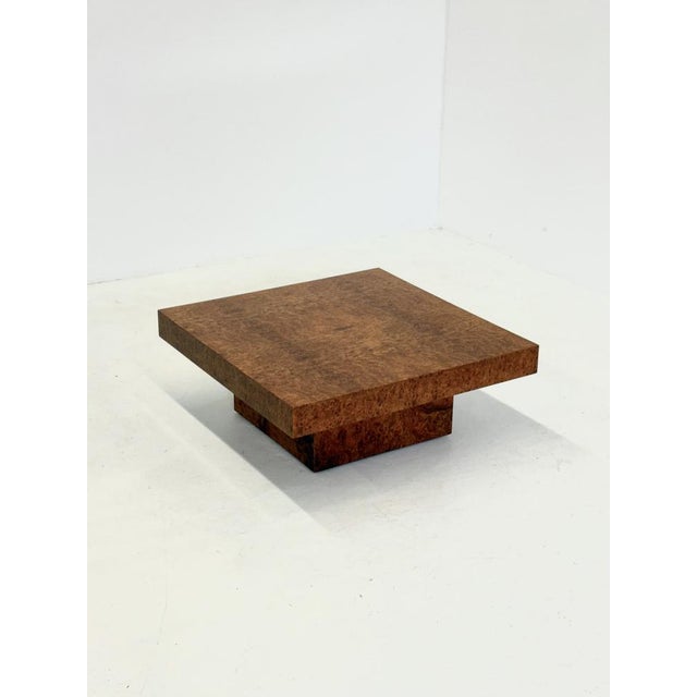 1970s Square Coffee Table by Fratelli Turri with Burl Wood, 1970s For Sale - Image 5 of 12