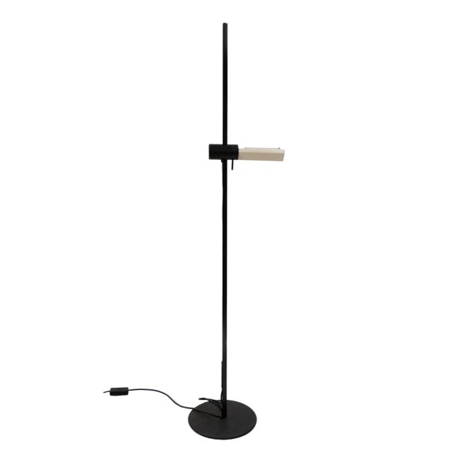 G.F. Frattini for Luci Model Caltha adjustable floor, lamp, Italy, 1982 black metal base. Halogen. On the back off the...