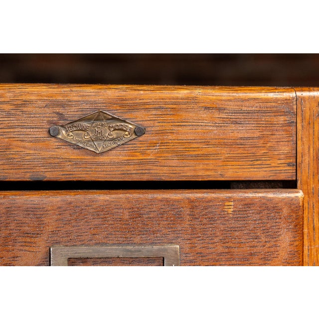 Wood Early 20th Century Quartersawn Oak File Cabinet by Browne-Morse For Sale - Image 7 of 11