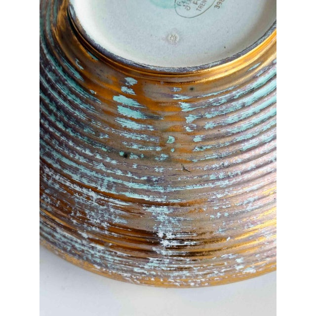 Mid 20th Century Vintage 1960s Mid-Century Modern Stangle Pottery Bowl 22k Gold For Sale - Image 5 of 9