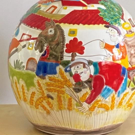 A true collector’s find! This monumental, bulbous vase is an extraordinary example of Giovanni DeSimone’s iconic mid-...