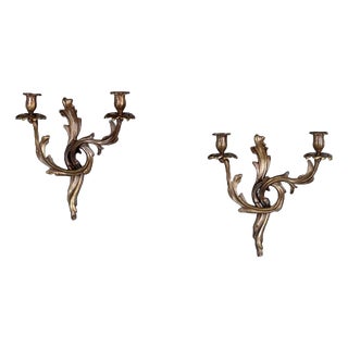 Wall Lamps in Burnished Bronze, Set of 2 For Sale