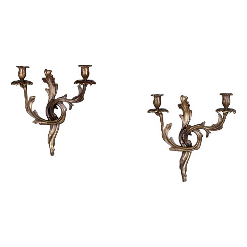Wall Lamps in Burnished Bronze, Set of 2 For Sale