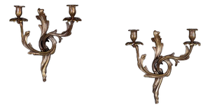 Wall Lamps in Burnished Bronze, Set of 2
