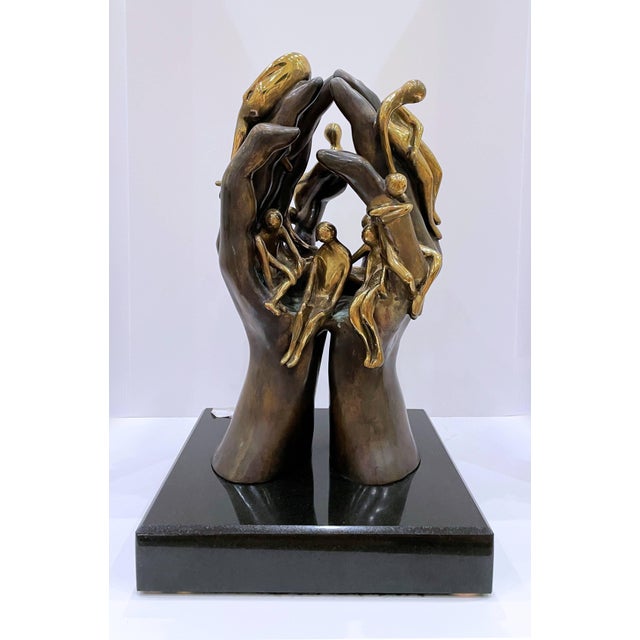 Late 20th Century Signed Arthur Marshak, "With These Hands", Bronze Sculpture For Sale - Image 4 of 8