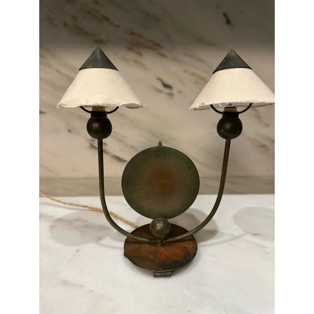 Bronze 1930s Marc Erol French Deco Bronze Table Lamp For Sale - Image 8 of 8