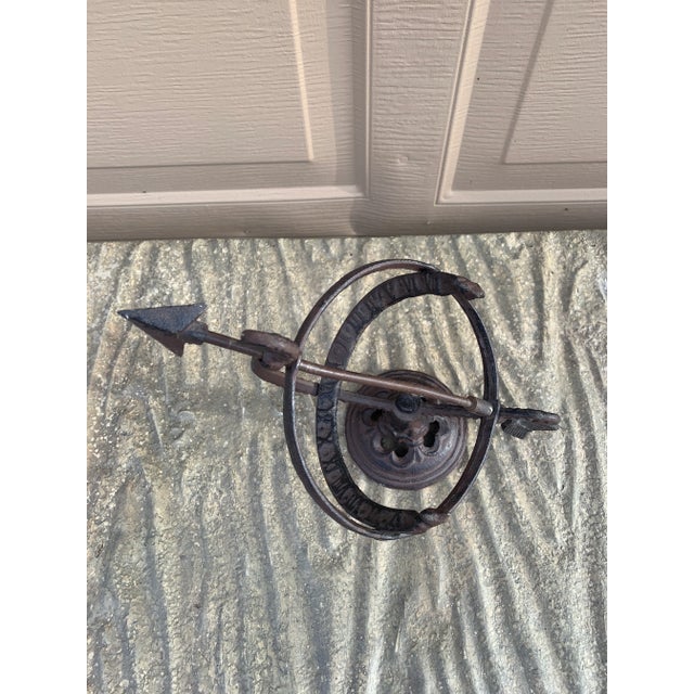 Late 20th Century Vintage Iron Armillary Sundial Garden Ornament, Neoclassical Outdoor Decor For Sale - Image 5 of 9