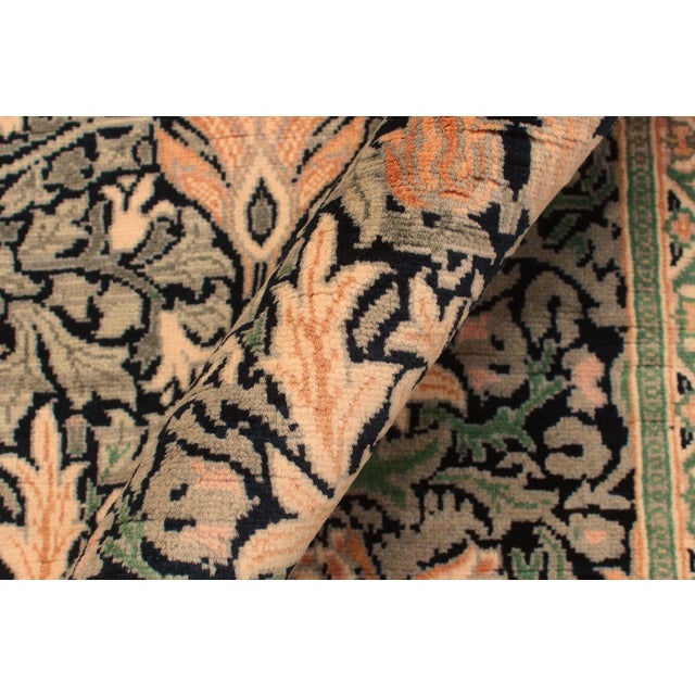 Shabby Chic 1990'sPak-Persian Black/Green Wool Rug - 4'0'' X 6'1'' For Sale In New York - Image 6 of 9